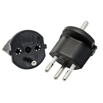 Fixadapter Typ12 / Schuko 3-polig schwarz